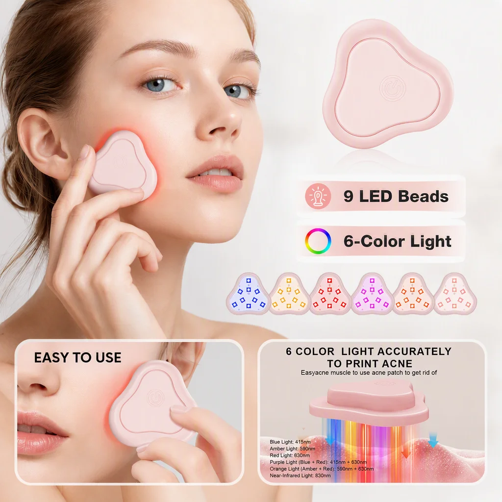 Red Light Acne Patches 6 Color LED Infrared Light Anti Acne Patch Pimple Blemishes Spot Removal Skin Repair Face Beauty Device