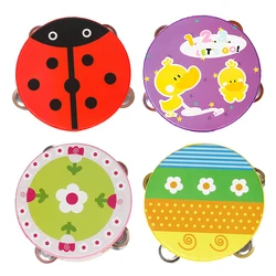 6 Inch Tambourine Animal Cartoon Pattern Lovely HandDrum Wood Hand Drum Percussion Instrument Baby Gifts Music Enlightenment