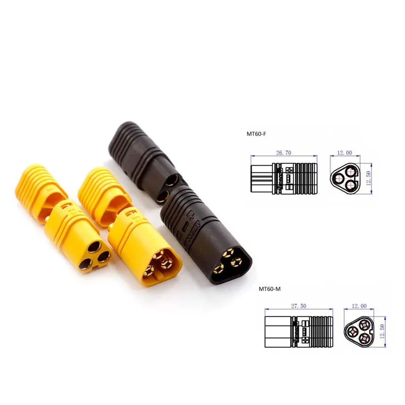 5Pcs Amass MT60 Male Female Motor Three Hole Plug Controller Connector
