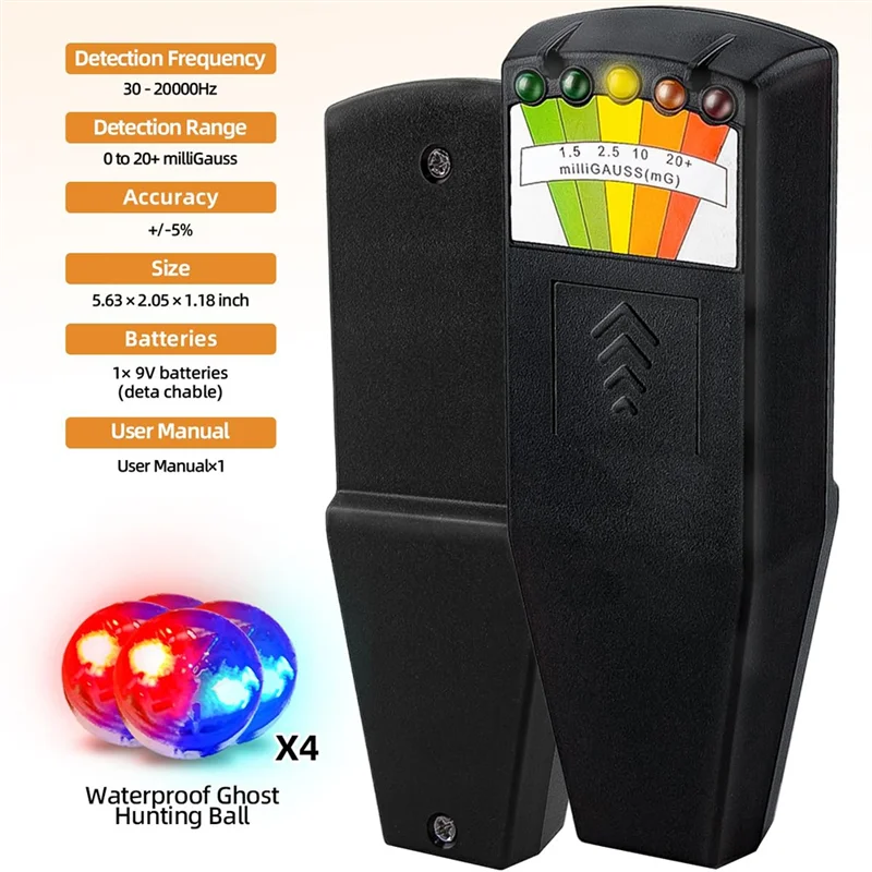 FULL-EMF Meter, ชุดอุปกรณ์ล่าสัตว์ผี, อุปกรณ์อาถรรพณ์ LCD เครื่องตรวจจับ Emf สําหรับการตรวจสอบบ้าน สํานักงาน และกลางแจ้ง