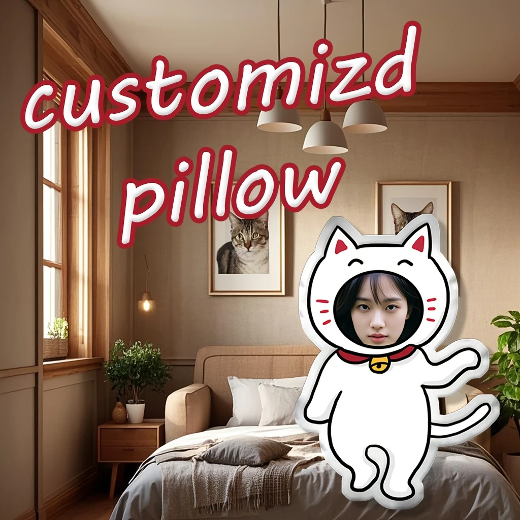 Custom Photo Pillow with Personalized Photo Insert& White Body- Soft Stuffed Animal, Birthdays, Valentine'S Day, Mother'S Day- H