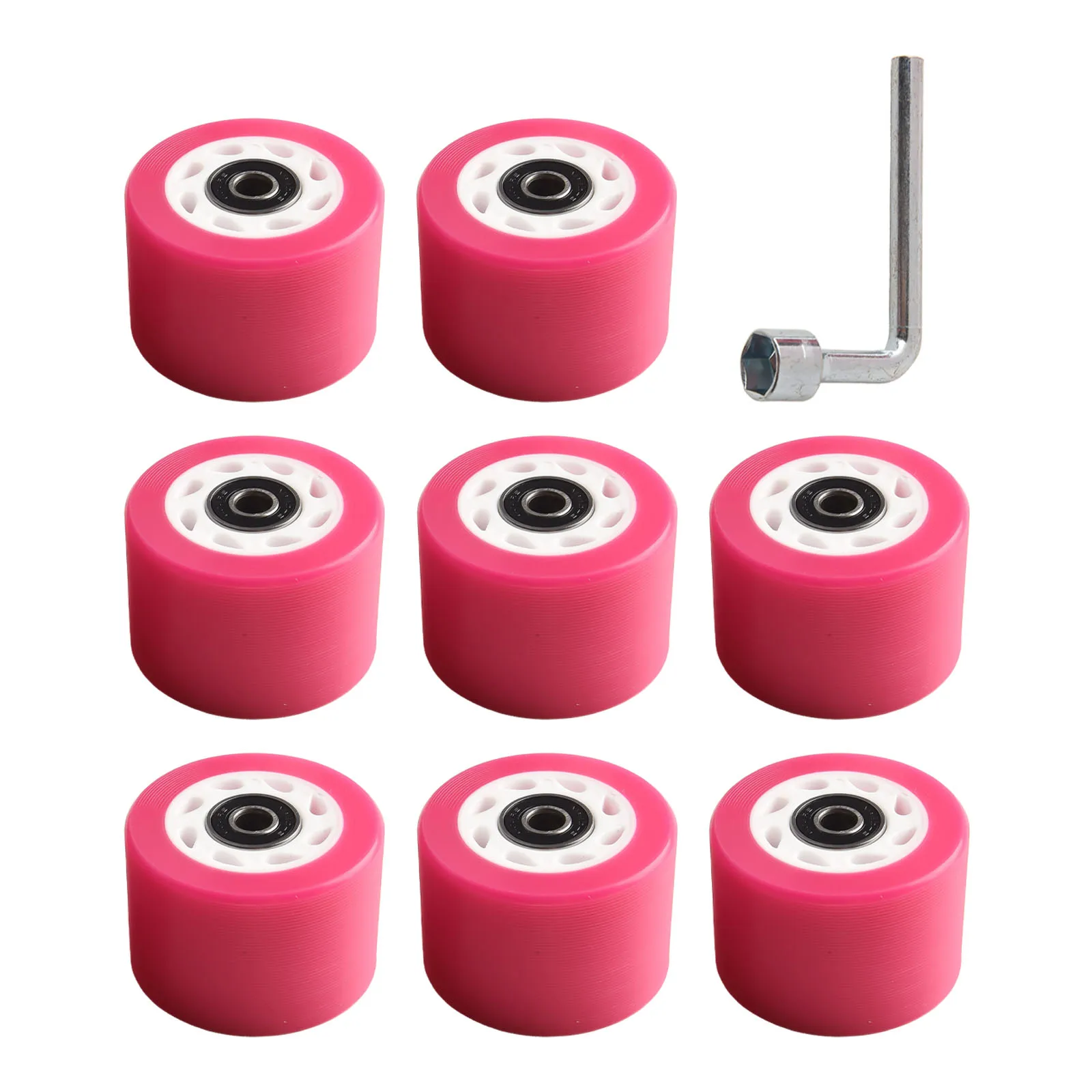 Skate Wheels Roller Skate Wheels Wheels With Wrench 58*39mm 8pcs For Double-Row Roller Skates Indoor Roller Quad