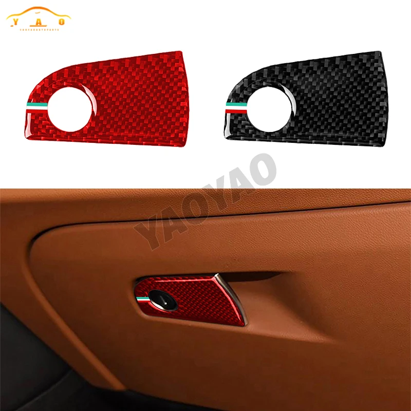 

Car Sticker For Alfa Romeo Giulia 2017-2019 Carbon Fiber Car Co Pilot Storage Box Switch Decorative Interior Accessories
