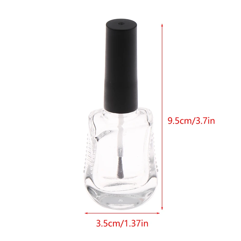 Botella de vidrio vacía para esmalte de uñas, contenedor de cosméticos de viaje con cepillo, botella rellenable de Gel para uñas, 15ml