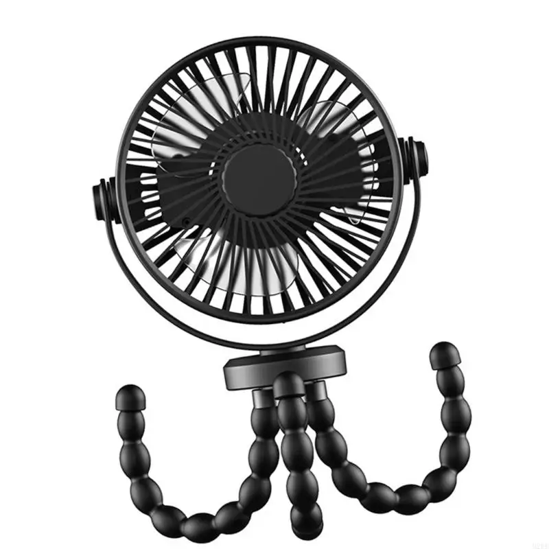Flexible Mount Fan With 3 Speed configuration And 2000mAh Rechargeable Battery For Infant Seats And Flat face Use 