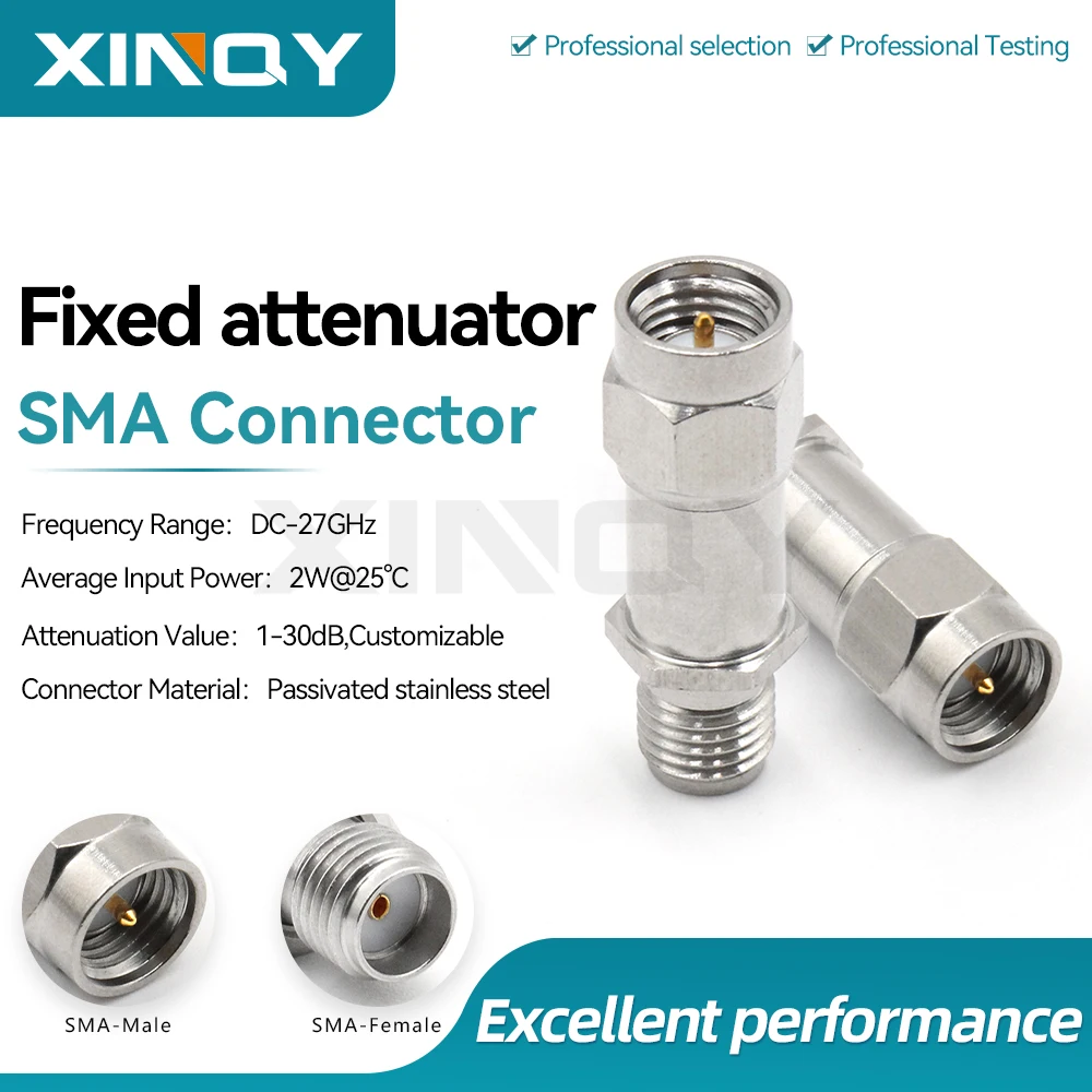 xinqy-sma-jk-rf-coaxial-fixed-attenuator-dc-27ghz-1db-3db-6db-10db-20db-30db-low-vswr-wideband