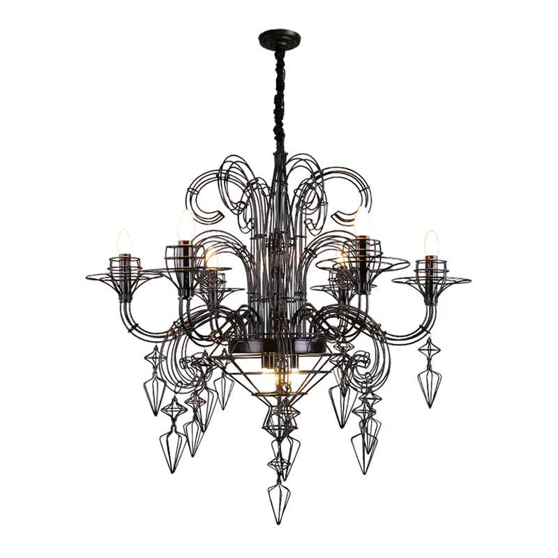 

French retro living room chandelier, creative designer villa art decoration lamp