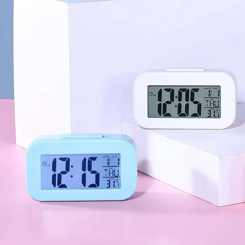 Reloj despertador Digital LED multicolor, retroiluminación, datos, hora, calendario, escritorio, multifunción, retroiluminación electrónica, 1 ud.
