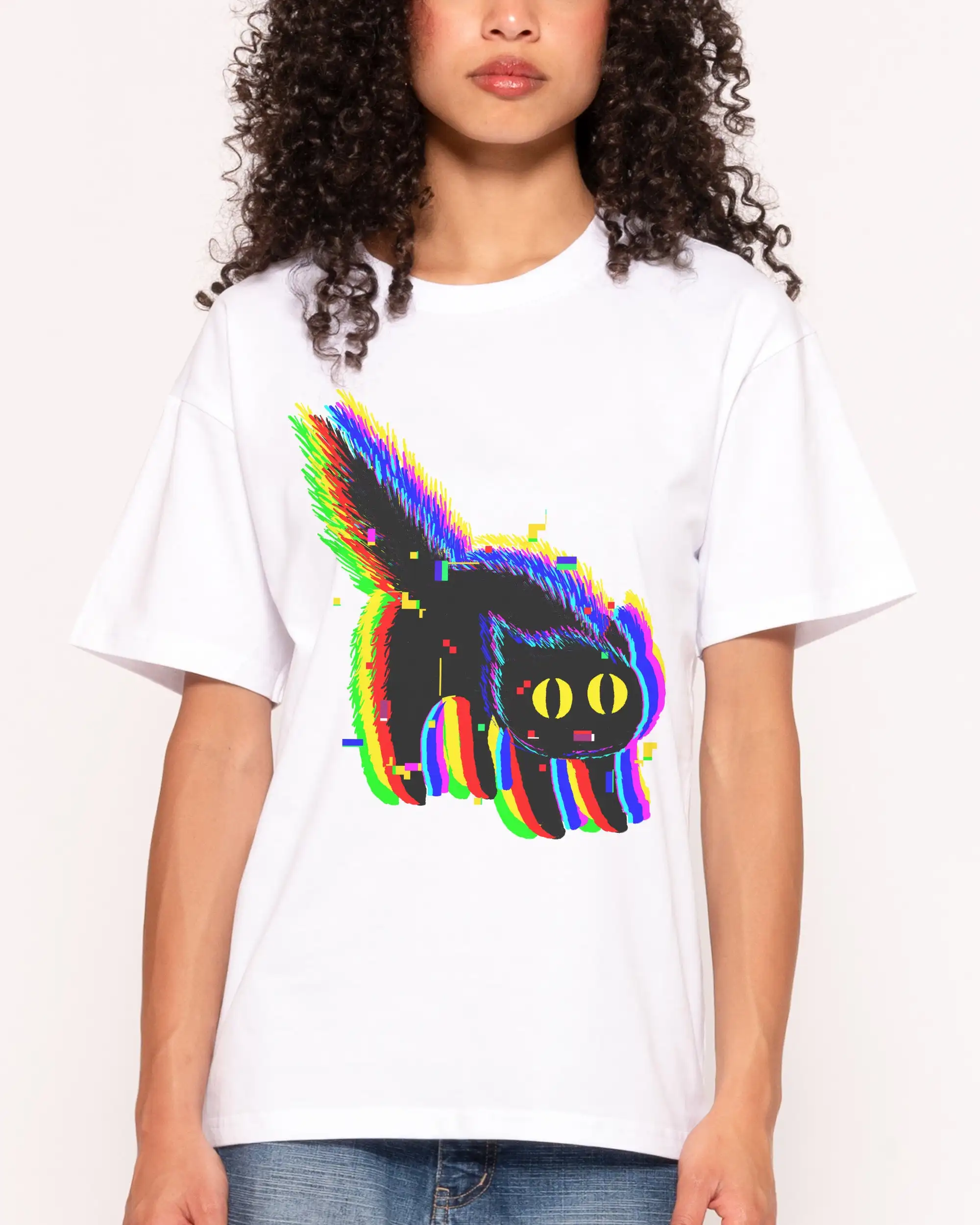 Technicat Glitch Fun Meme Street Trend Brands Graphic T-Shirt Cotton Men Women Streetwear Tee