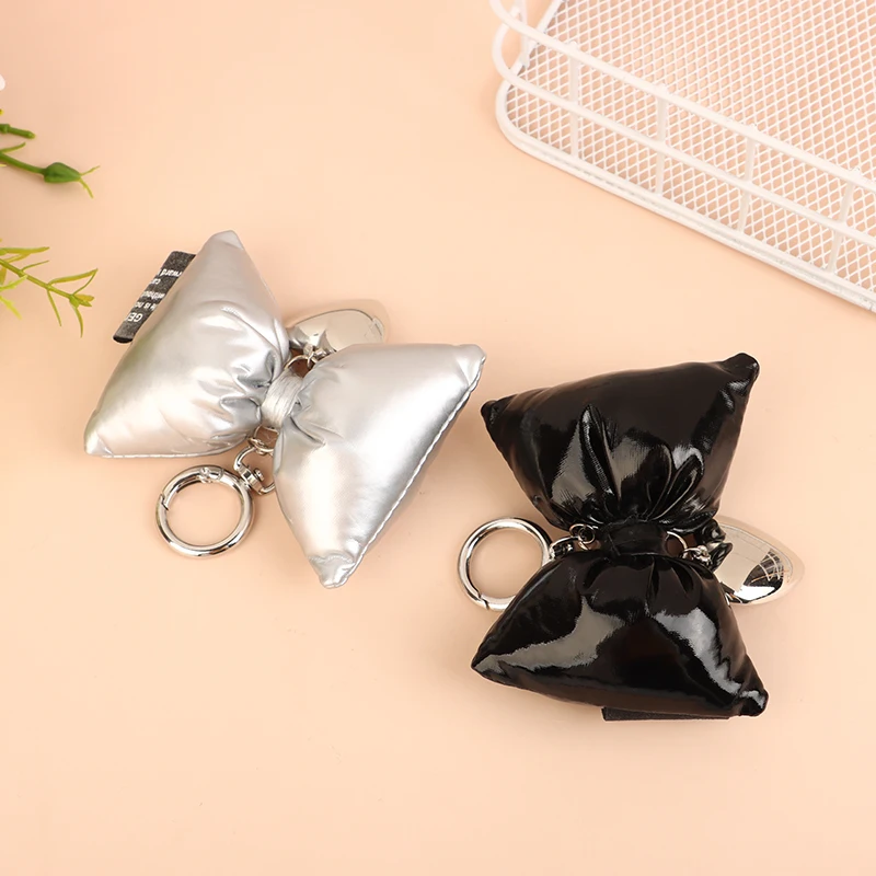 Handmade Bowknot Keychain Cotton Butterfly Heart Bow Shaped Keyring Women Bag Accessory Fashionable Phone Charm Ornament