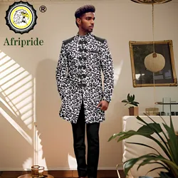 Terno de negócios masculino roupas africanas estampadas blazer e calças pu conjunto de 2 peças jaqueta dashiki roupas vintage 2416061