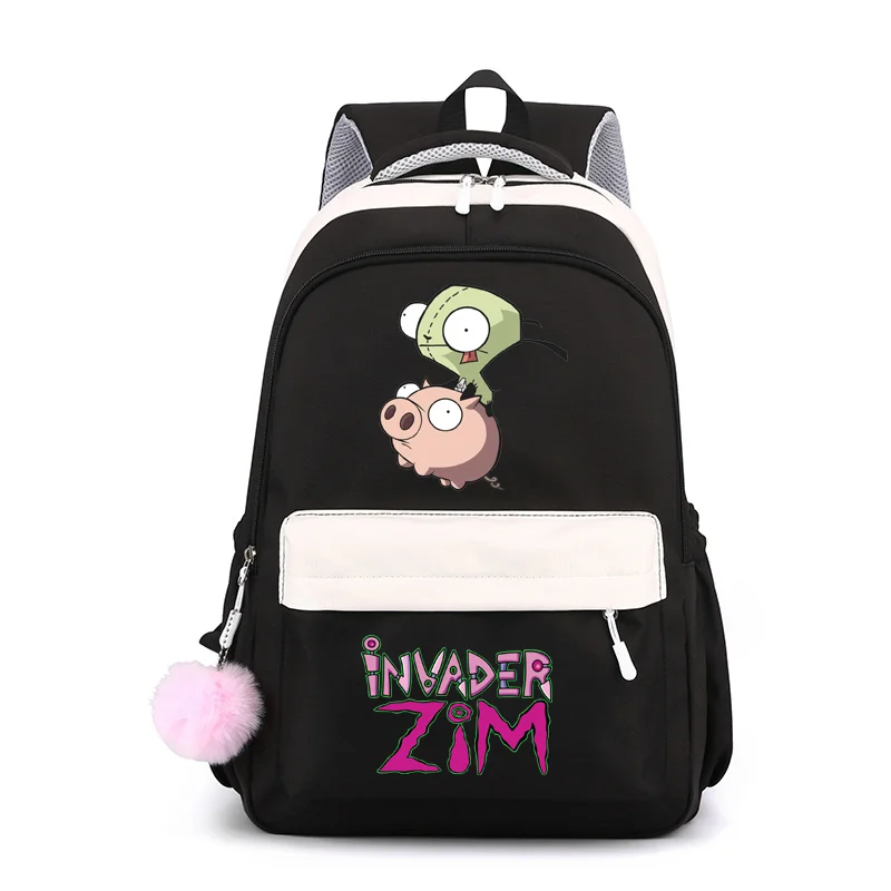 Zaino modello Invader Zim Cartoon Anime Zaino da scuola per adolescenti Zaino da cartone animato Zaini di grande capacità di alta qualità