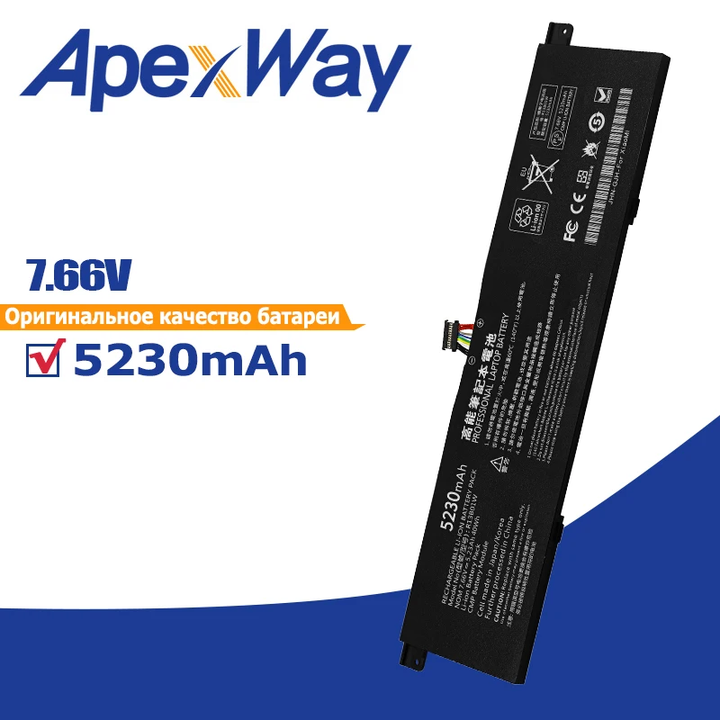 Apexway 7.66V 5230mAh R13B01W R13B02W Laptop Battery For Xiaomi Mi Air 13.3