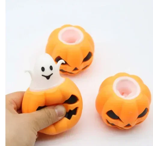 Brinquedos de alívio do estresse engraçado abóbora halloween fantasma espremendo brinquedo alívio do estresse para crianças adulto pitada anti-stress brinquedo lento