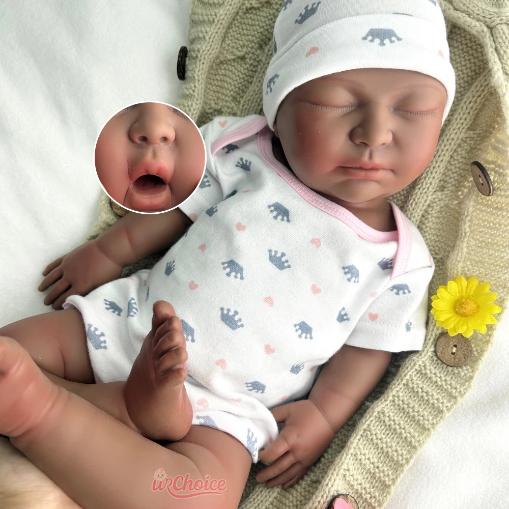

22" Lifelike Silicone Doll Soft Waterproof Reborn Baby Girl Artist’s Prop Exquisite Details Rebirth Doll for Sculpture & Makeup