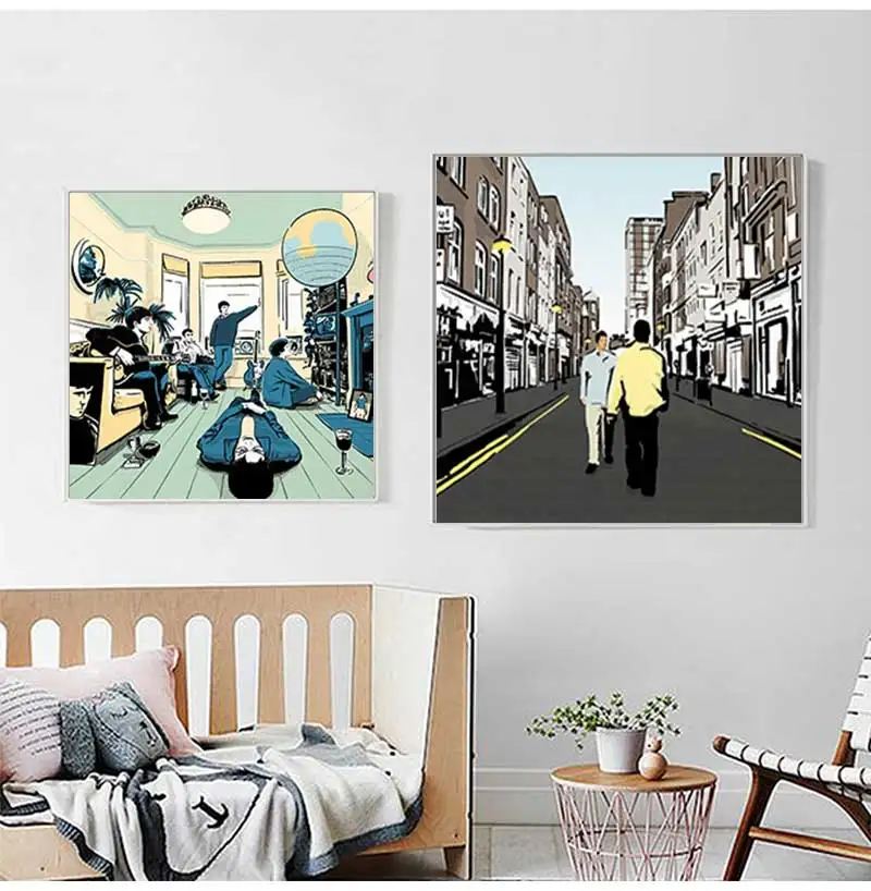 Oasis Absolutely Possible Album Poster Print Square Manchester Canvas Painting Wall Art Picture Music Lover Home Decor Frameless