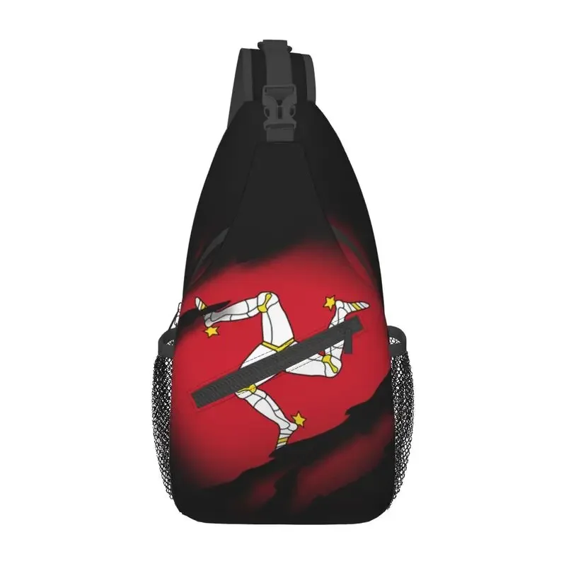 

Customized Isle Of Man Flag Sling Bags for Men Cool Shoulder Crossbody Chest Backpack Traveling Daypack