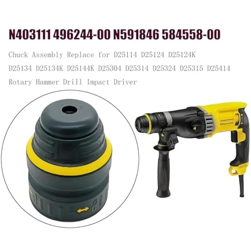 ABUH-قابلة للاستبدال تشاك الجمعية N403111 496244-00 N591846 584558-00 ل D25124 مطرقة دورانية الحفر شنيور يعمل بالبطارية #5