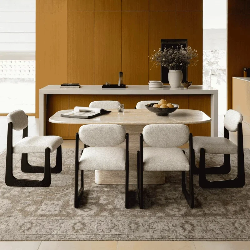 

Modern Luxury Dining Room Furniture, Luxury Modern Dining Table Set 6 Marble Kitchen Furniture