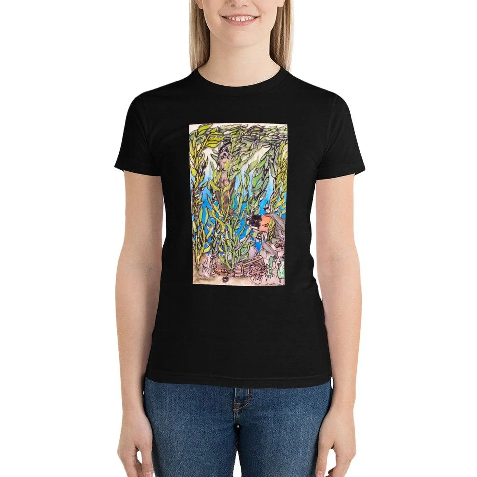 

Kelp Forest Daydream T-Shirt Female clothing Short sleeve tee cute tops Aesthetic clothing western t shirts for Women