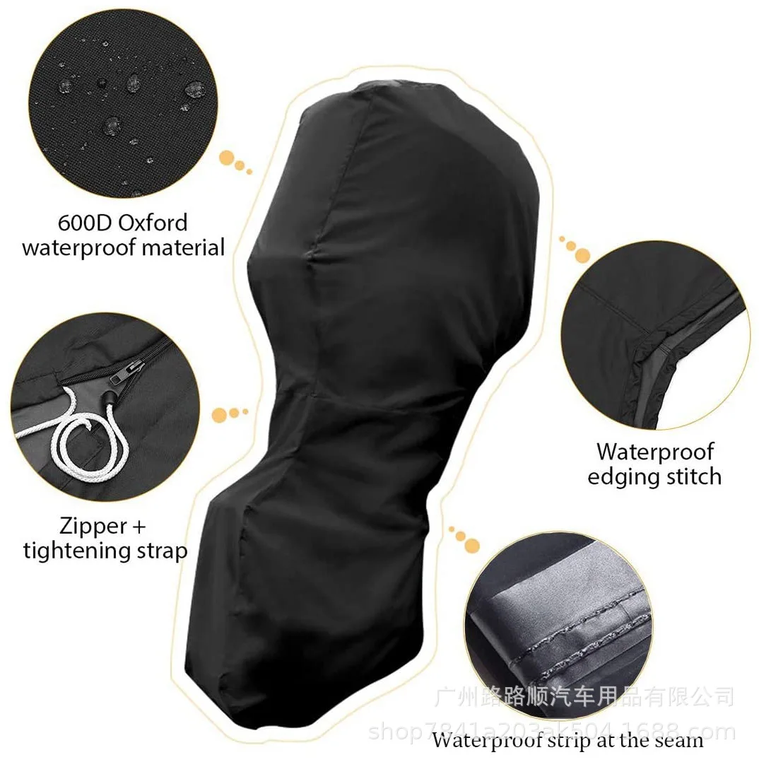 Waterproof 600D Boat Motor Cover UV-Proof Full Outboard  Fade Crack Resistant Heavy-Duty  Yacht Marine Engine  Protector Canvas