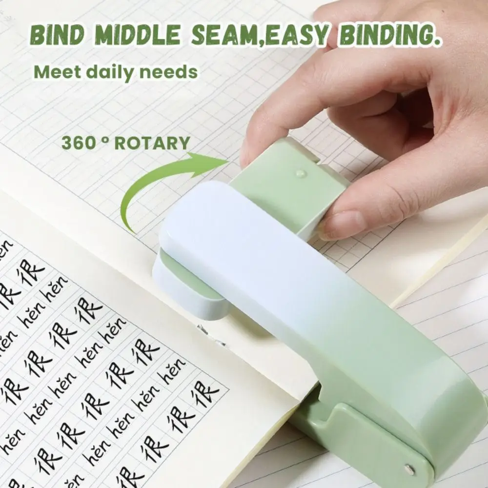 Gradient Color Stapler Use 24/6 26/6 Staples Heavy Duty Long Stapler Metal 360 Degree Rotary Bookbinding Machine School Office