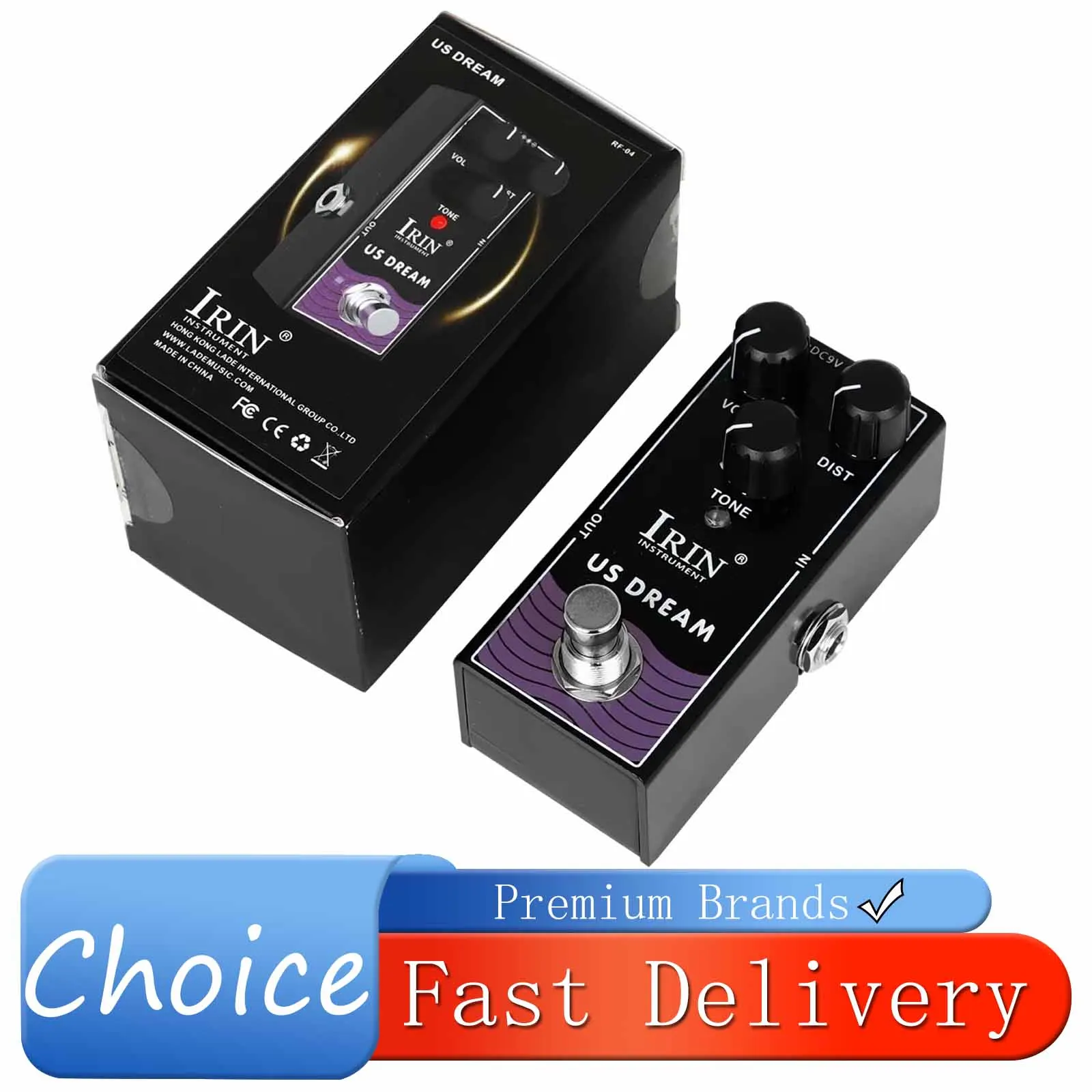 

IRIN RF-04 US Dream Distortion Электрогитарная педаль эффектов High-Gain Distortion с True Bypass, аксессуары для гитары