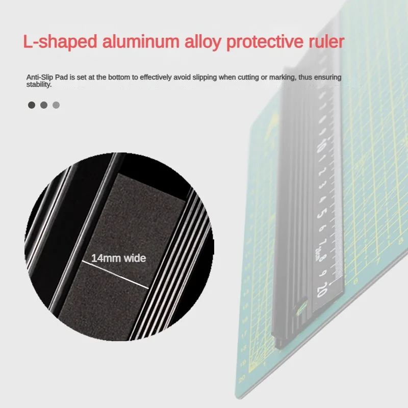 Imagem -04 - Régua Protetora Reta Multi-função Régua de Liga de Alumínio Medição 20cm 30cm 45cm Antiderrapante Ferramenta para Trabalhar Madeira Material Escolar