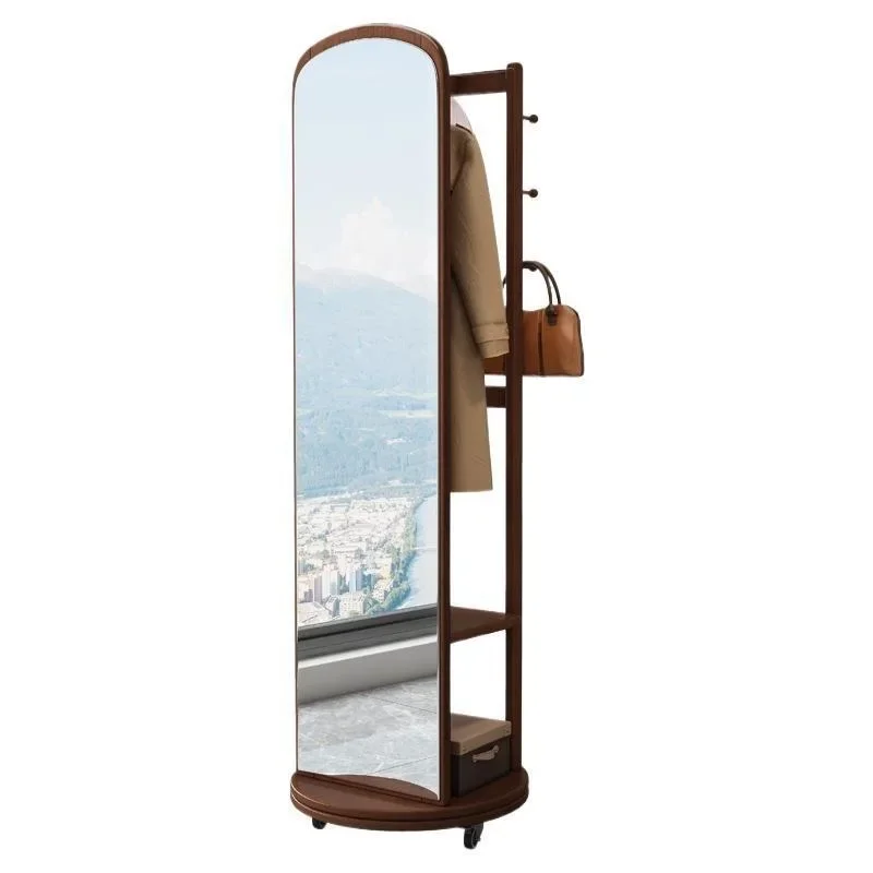 Solid wood full-body mirror, floor-to-ceiling mirror, home girls' bedroom full-length mirror, clothing store fitting