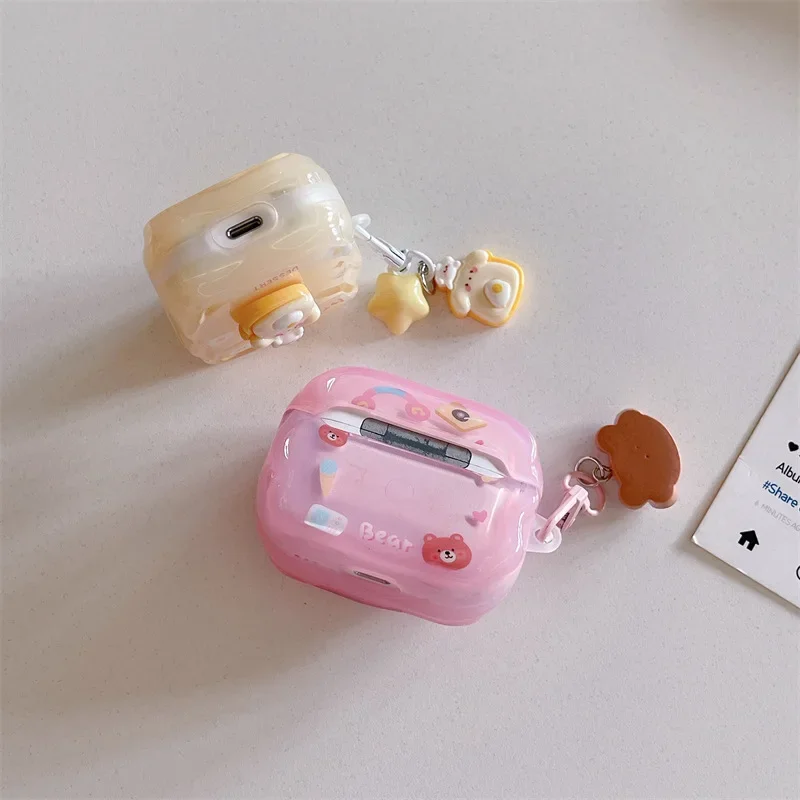 AirPods Pro 1,2,3用の3D漫画デザインのケース,Bluetoothイヤホン用の保護ケース,充電ボックス