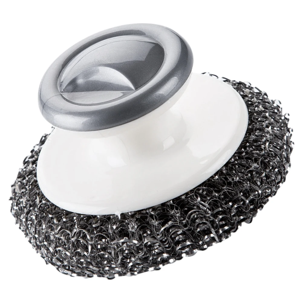 

Steel Wool Scrubbers Handle Kitchen Cleaning Pot Pan Dishwasher Durable PP Non Scratch Gray Efficient Versatile Home Daily Use