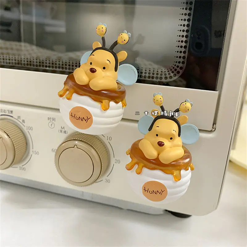 Bee Refrigerator Sticker Cute Cartoon Yellow Bear Magnet Honey Pot Three-dimensional Home Decoration Magnet Sticker