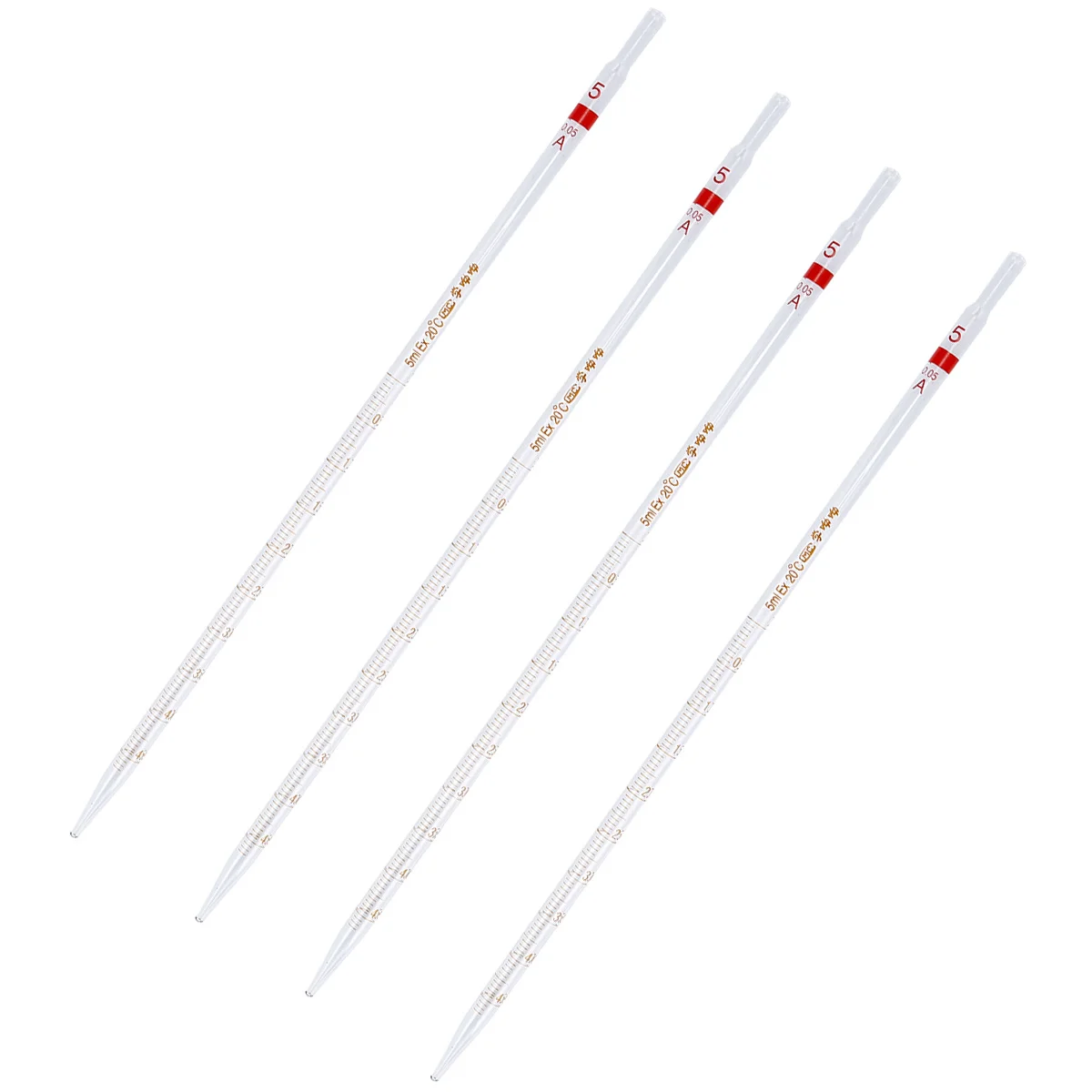 

4Pcs Glass Pipette Ring Type Eco-Friendly Durable Measuring Straw for Medical Laboratory Experiment Precise