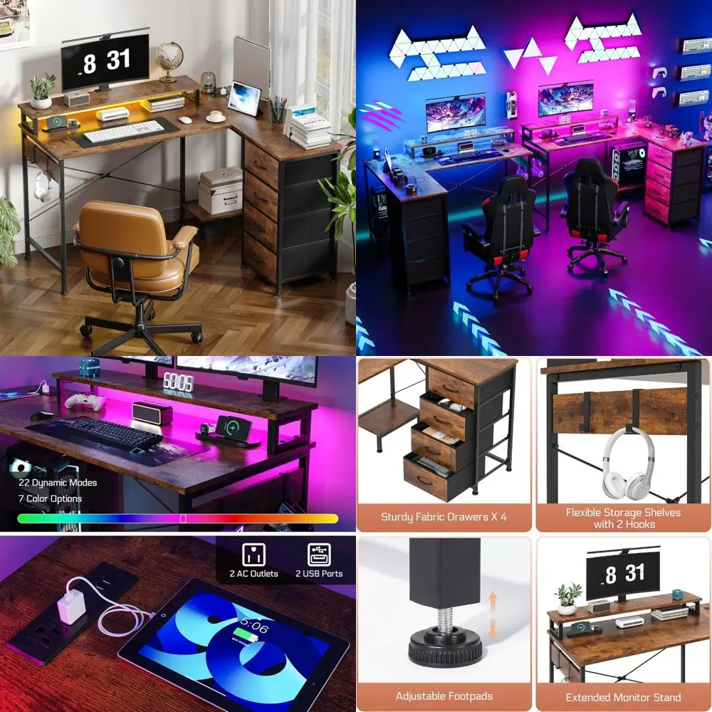 4-Drawer L-Shaped G…