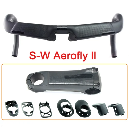 Imagen 2 del producto Manillar integrado para bicicleta de carretera S-W SL7 manillares de carbono mate 31,8mm 400/420/440mm vástago de bicicleta de aleación 90/100/110mm piezas de bicicleta