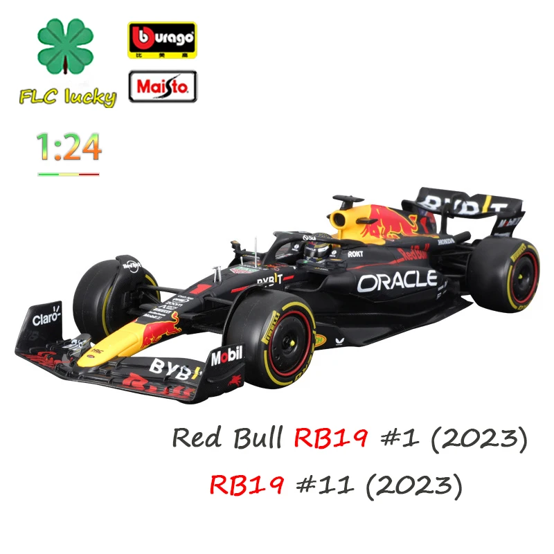 

Модель автомобиля Bburago F1 1/24 Red Bull Rb19, модель автомобиля из сплава 2023, модель автомобиля, коллекция формул автомобиля с прозрачной коробкой