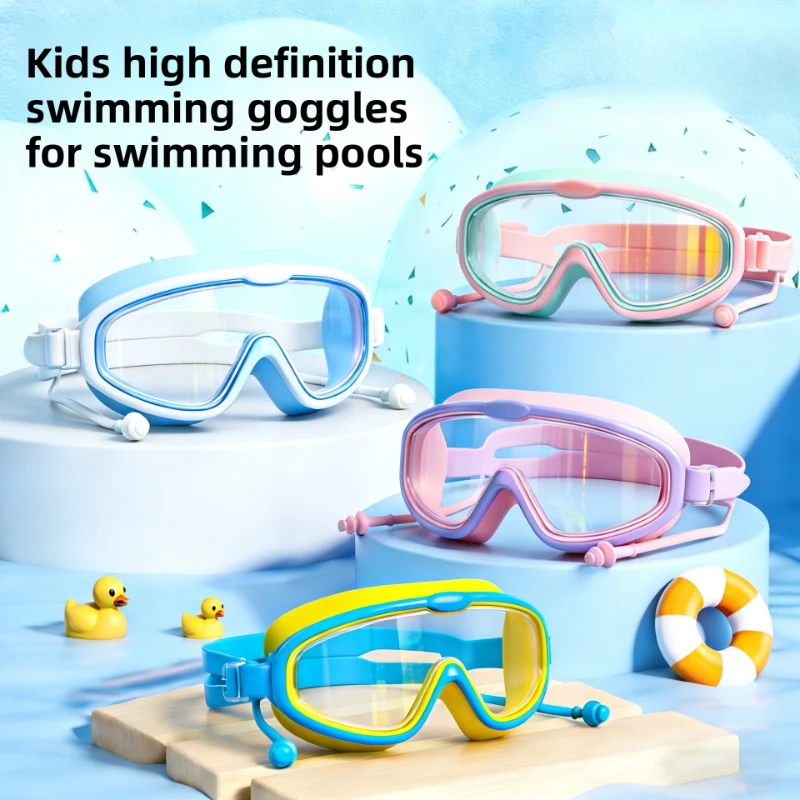 Kids Swimming Goggles Anti Fog UV Protection Large Frame Professional Diving Mask for Boys Girls