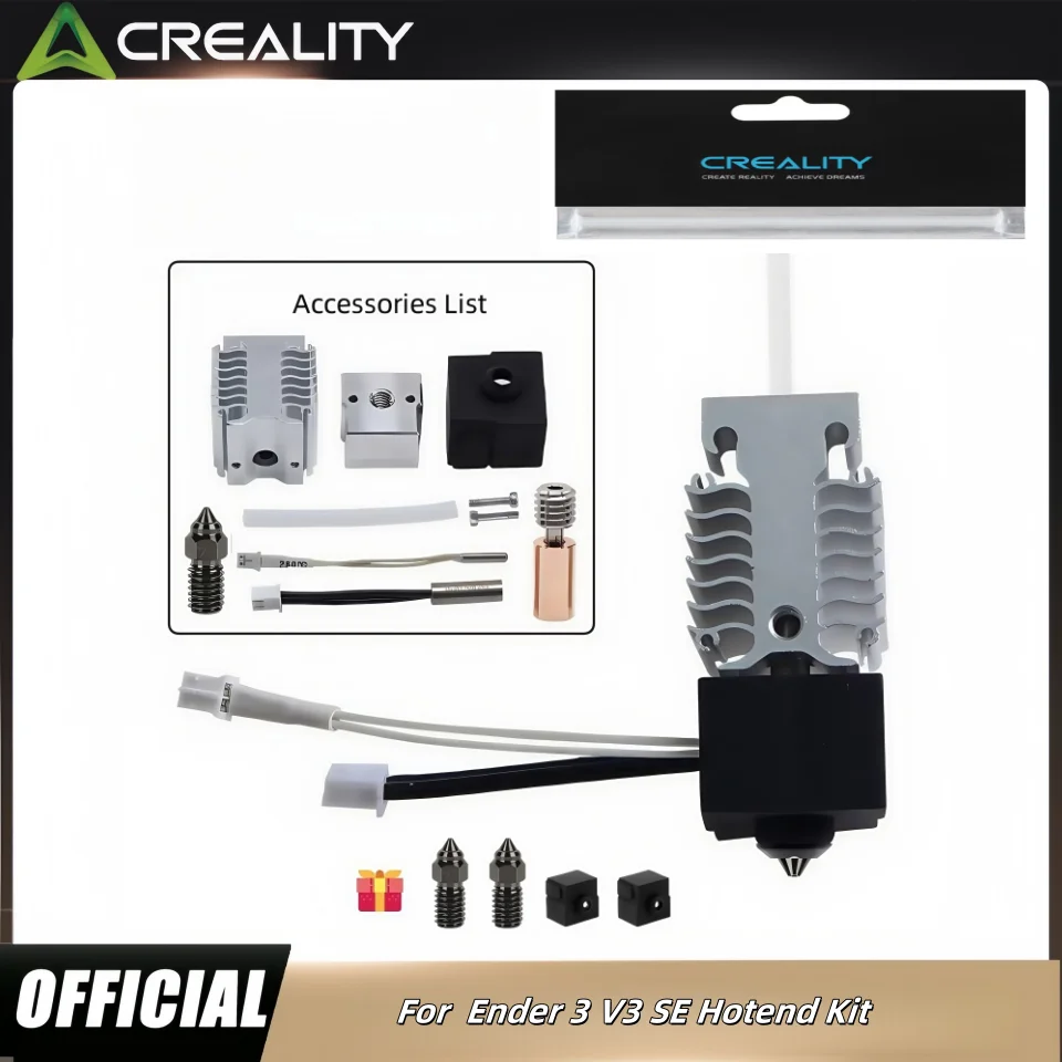 

Creality Ender 3 V3 SE закаленное стальное сопло, биметаллическое горло, комплект Hotend, нагревательный блок экструдера Hotend для Ender 3 3 V3 SE