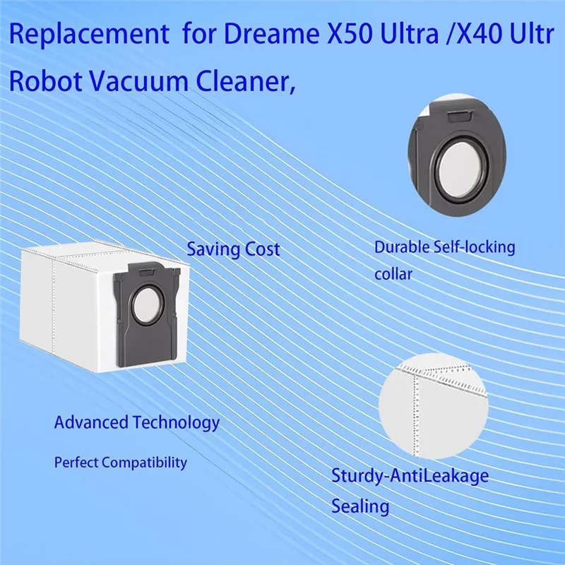 ABVI-мешки для пыли и подушечки для швабры, замена для Dreame X50 Ultra/X40 Ultra, робот-пылесос, мешки для пыли, подушечки для швабры