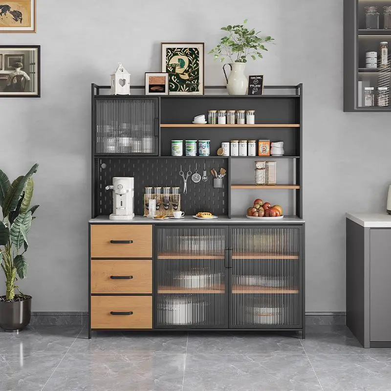 خزانة جانبية لتناول الطعام من بلاطة الصخور، خزانة تخزين متكاملة، خزانة عالية على جدار الرياح الصناعية #4