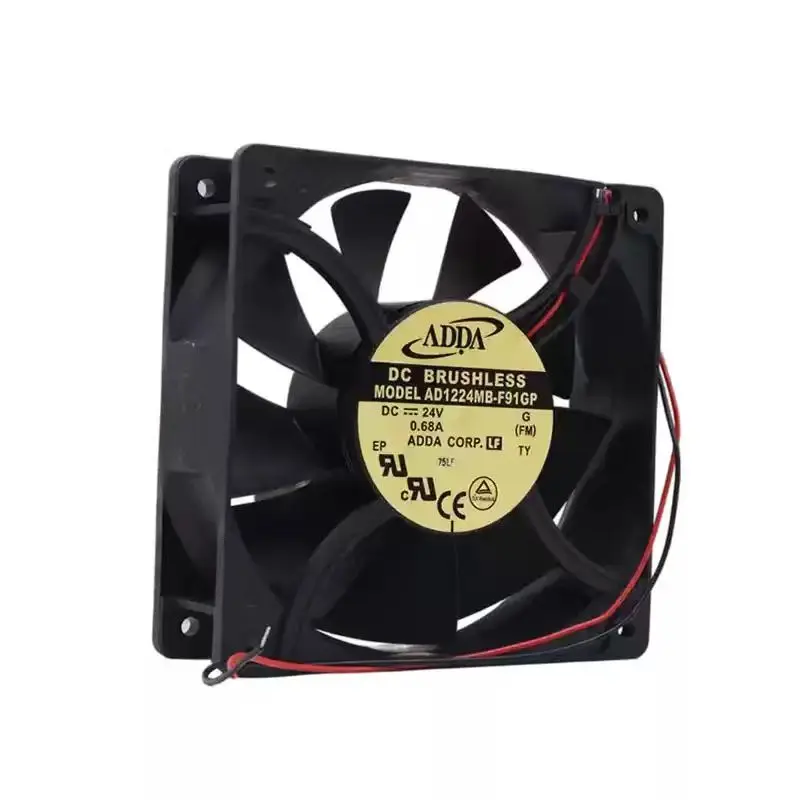 Original For ADDA AD1224MB-F91GP 24V 0.68A 12038 120mm Dual Ball Bearing High Speed Powerful DC Brushless Fan Inverter Cabinet