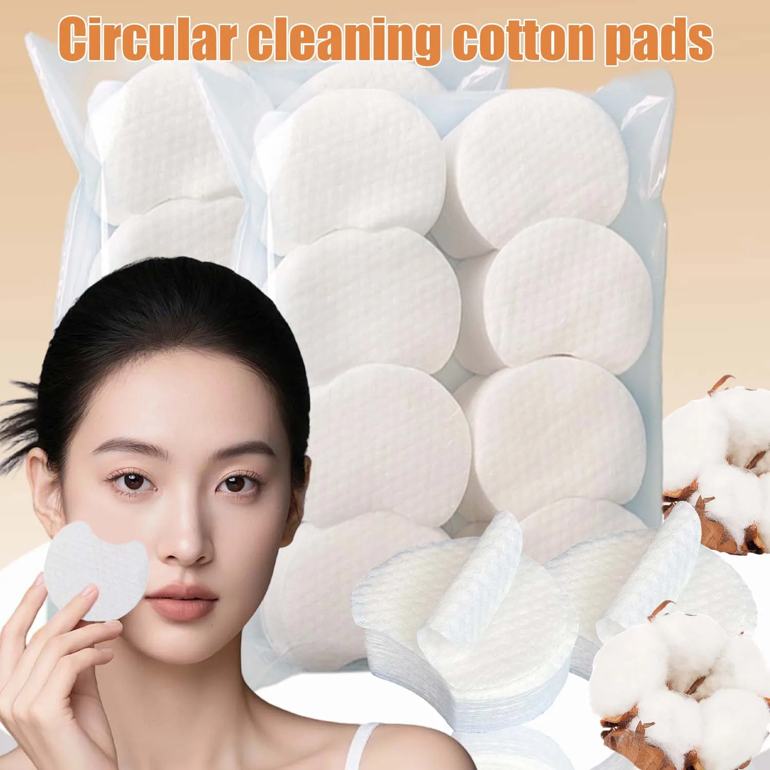 300/600Pcs Pearl Pattern Makeup Remover Cotton Facial Cleaning Soft Thick Wet Compress Cotton Pad Travel Makeup Remover Pad