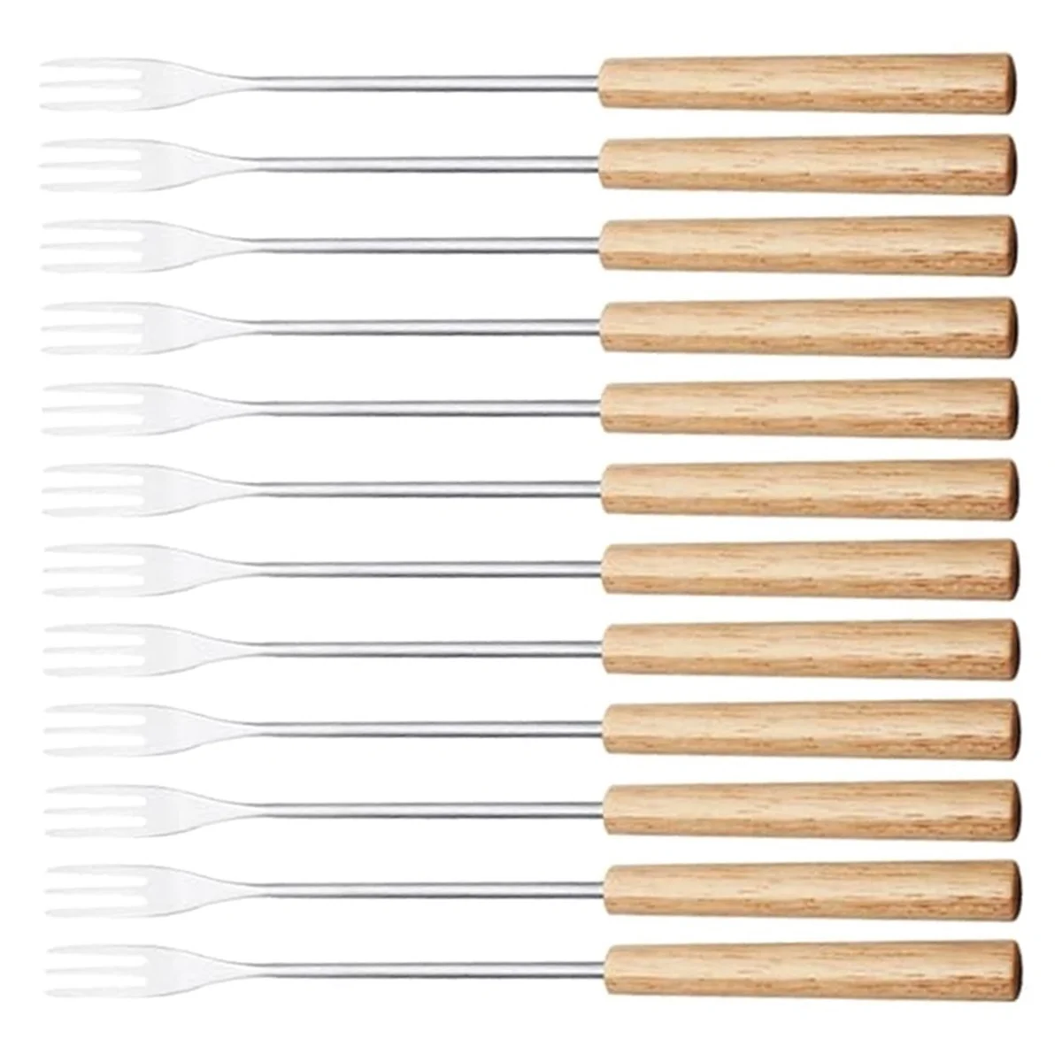 Babq 12 pçs garfo de fondue grelhar conjunto muddler para cocktails conjunto garfos de frutas reutilizáveis garfo de churrasco mergulhando sorvete fondue garfos