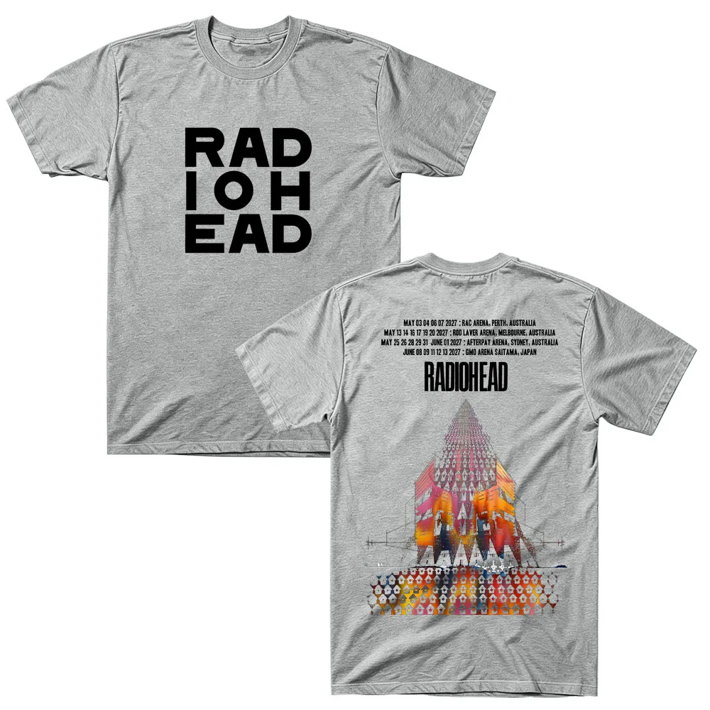 Radiohead Tour 2027 Baumwoll-T-Shirt Herren Vintage Retro Rockband Kurzarm-T-Shirt Damen Lässiges lockeres T-Shirt Streetwear lockere Oberteile – Detail 9