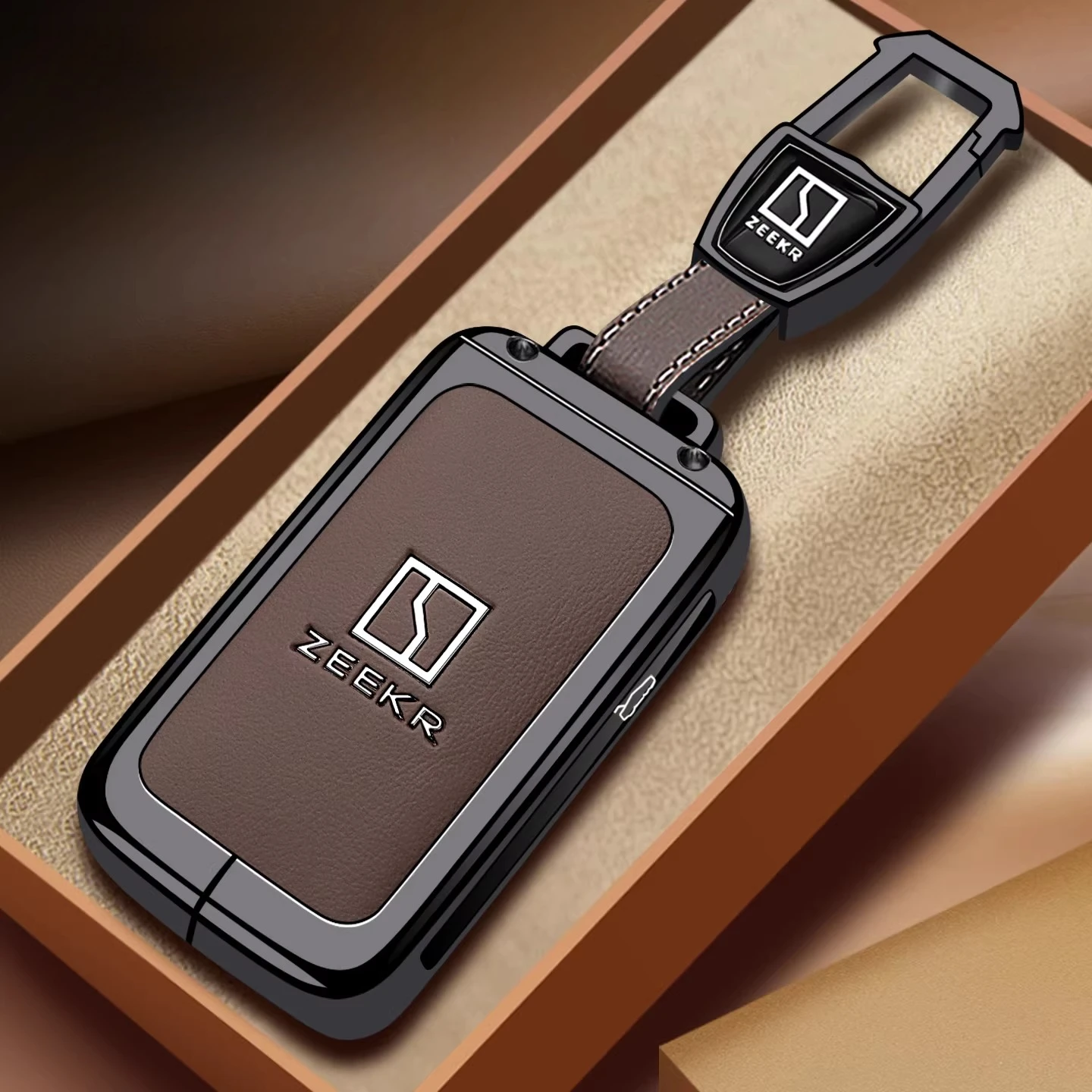 For Geely Zeekr 9X 2025 2026 Zinc Alloy Key Case Protective Cover Remote Key Decor Cover Shell Keychain Ring Holder Accessories