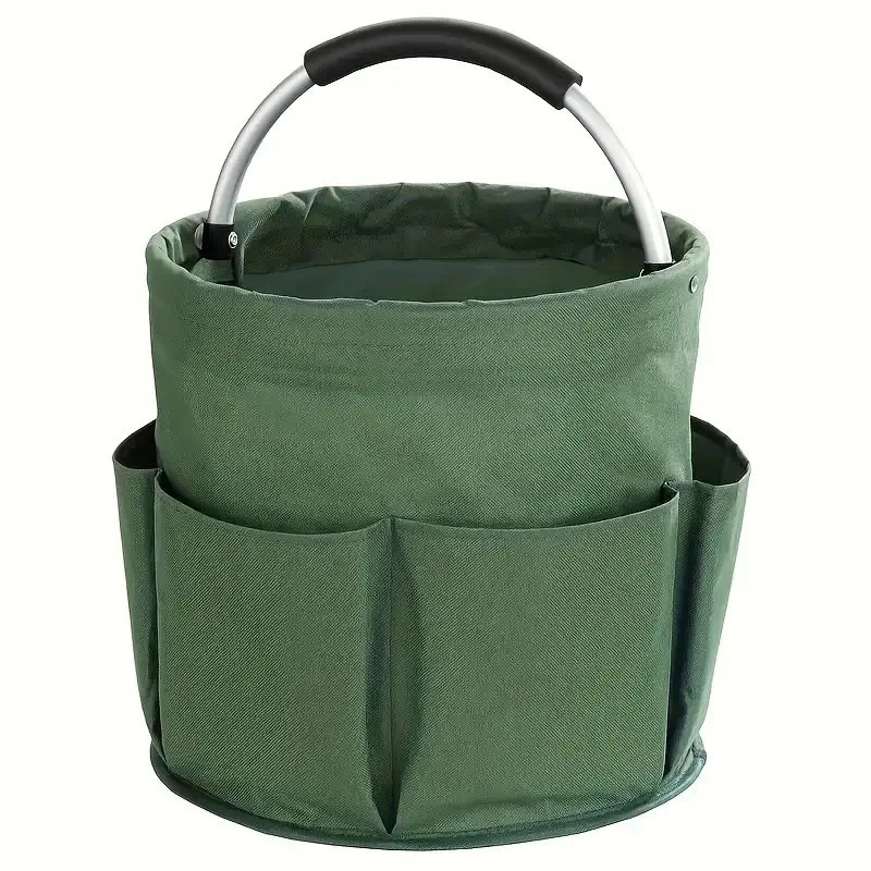 Tool Organizer Bag Portable Foldable Outdoor Handheld Basket Storage Basket With 6 Compartm Bucket Picnic Tote