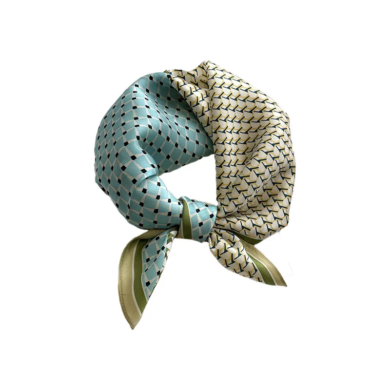 foulard-carre-reversible-en-satin-pour-femme-imprime-geometrique-echarpe-de-cou-bandeau-accessoire-de-sac-turquoise-beige-double-face