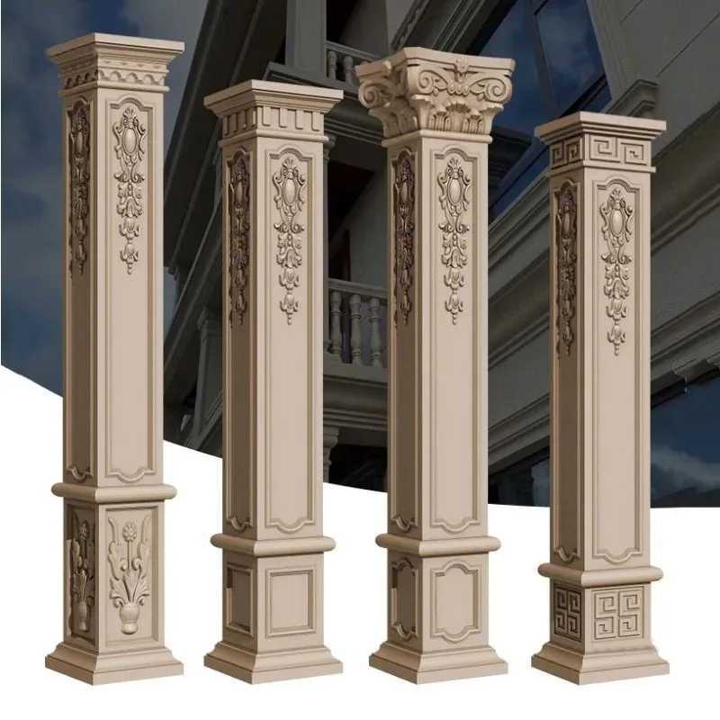 Roman Column Mold for Home Garden Buildings Square Column Antique Various Patterns Mold Full Set of Square Villa Gate Pillars f