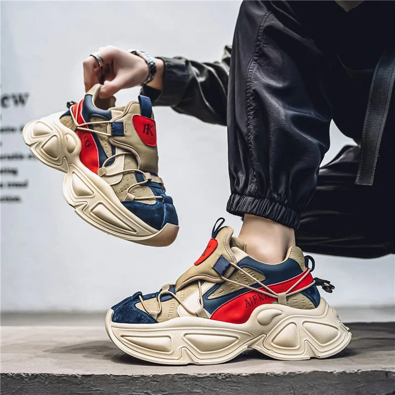 

2024, новинка, удобная, дышащая, для спорта и отдыха, модная модная толстая подошва, увеличивающая рост, универсальная в стиле ретро