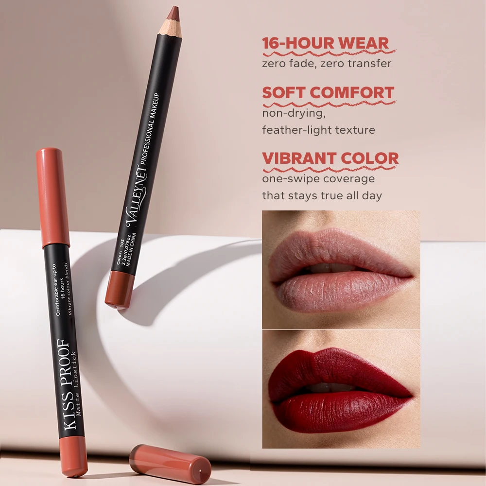 هدايا مستحضرات التجميل النسائية لعيد الشكر/عيد الميلاد: 12 لونًا من المخمل غير اللامع، قلم أحمر شفاه طبيعي ومقاوم للماء وسهل التلوين.